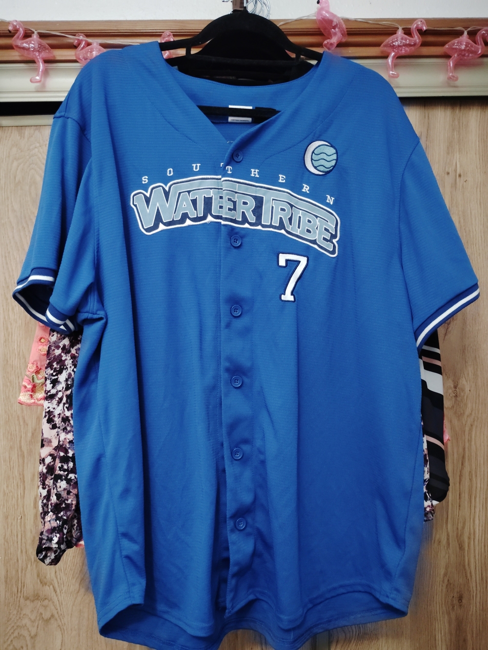 Southern Water Tribe Avatar Men's' Blue Baseball Jersey - Number 7